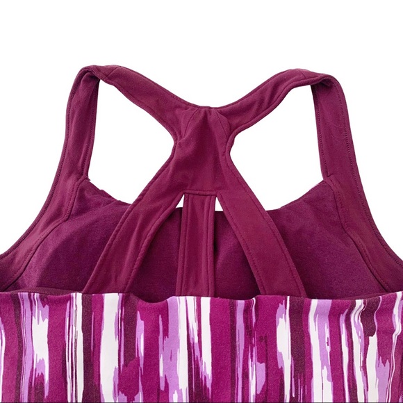 Lucy Power Cross Strap Sport Bra Tank Purple Print - Picture 12 of 16